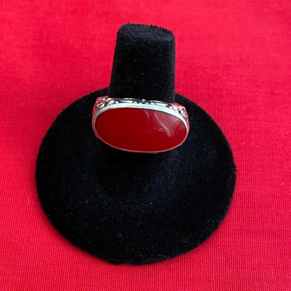 Jewelry - NWOT❣️Red Coral & Sterling Silver Ring❣️
